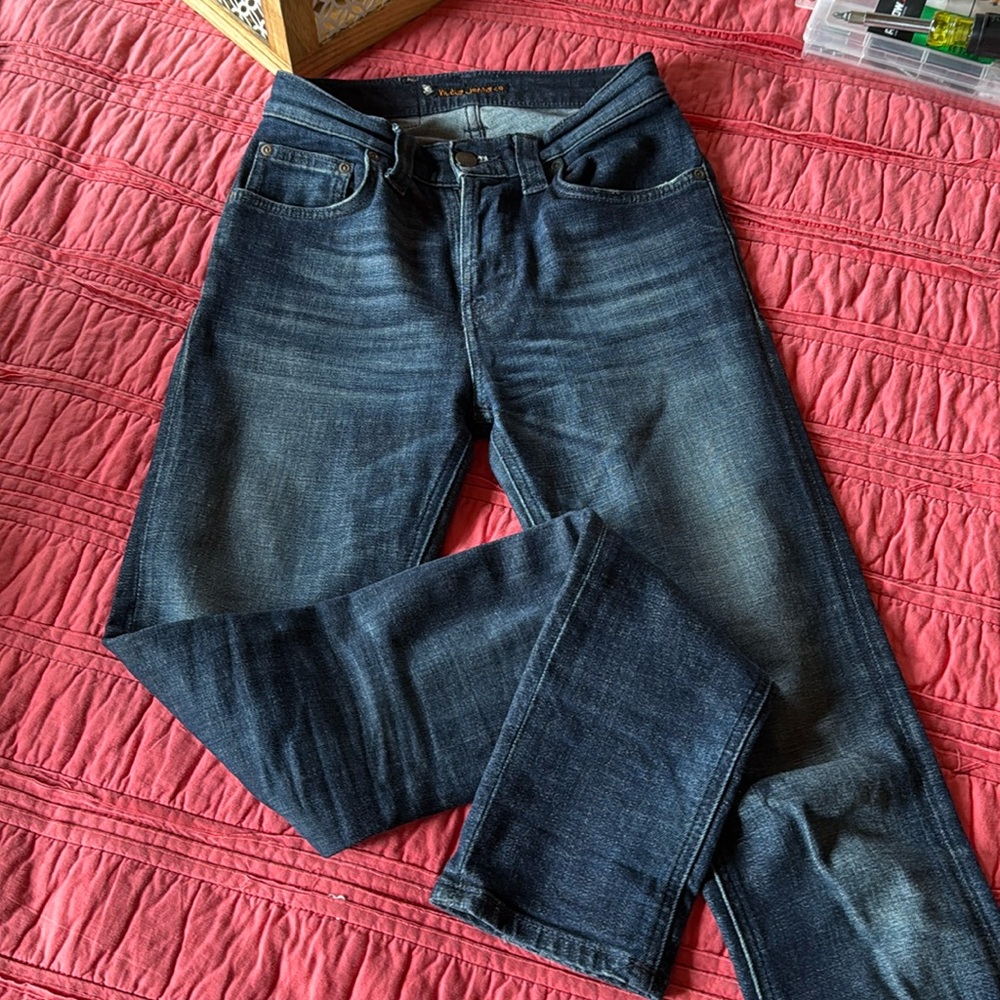 Nudie High Kai Jeans sz 26 dark denim indigo wash